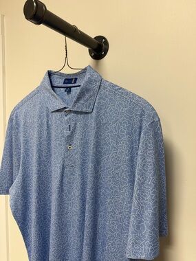 Stitch Fix Light Blue Patterned Polo Shirt